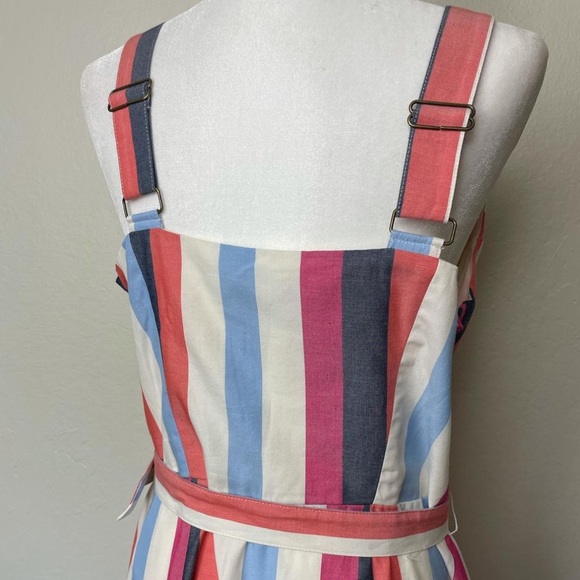 EUC - Multicolor striped Button Front Dress - Picture 3 of 10